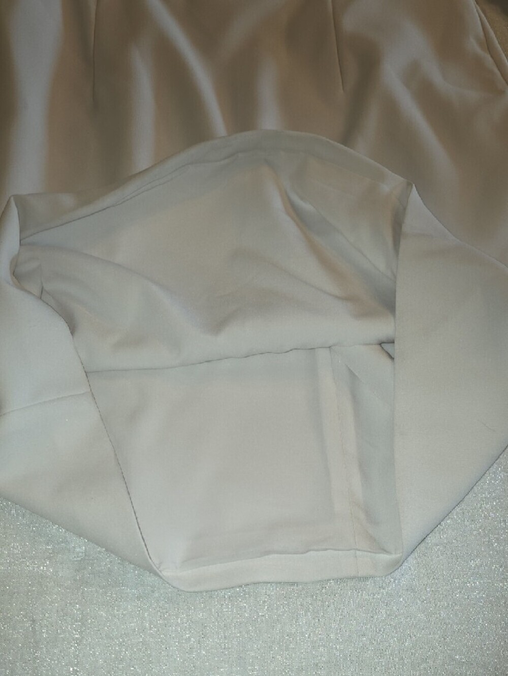Fehaute Refined White Long-Sleeve Sheath Dress with Floral Shoulder Accent 8 - Picture 8 of 13